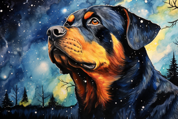 Stargazing Rottweiler  Paint by Numbers Kit