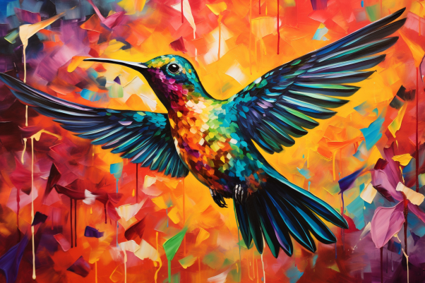 Hummingbird And Beautiful Colors  Paint by Numbers Kit