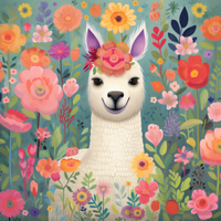 Thumbnail for Smiling Llama In Flowers