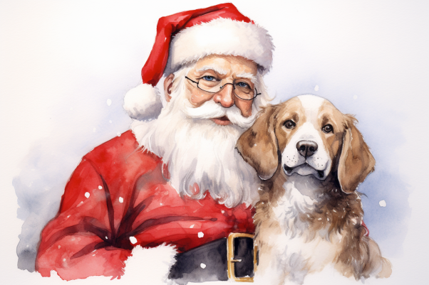 Santa And Doggie