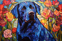 Thumbnail for Graceful Labrador On Stained Glass
