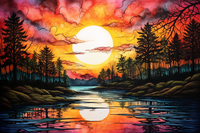 Thumbnail for Beautiful Watercolor Sunset