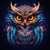 Thumbnail for Glowing Haze Abstract Owl