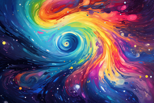 Swirly Rainbow Galaxy  Paint by Numbers Kit