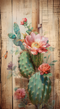 Thumbnail for Cacti Painting On Wood
