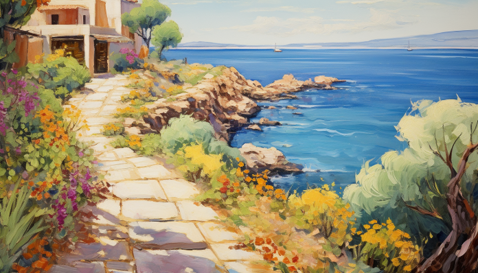 Sweet Seaside Pathway  Paint by Numbers Kit