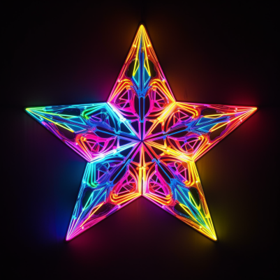 Electric, Neon, Glowing Star