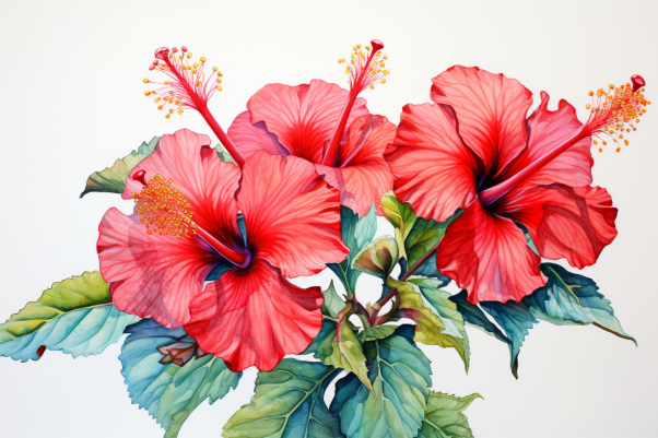 Pretty Watercolor Hibiscus