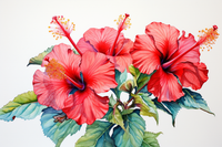 Thumbnail for Pretty Watercolor Hibiscus  Paint by Numbers Kit