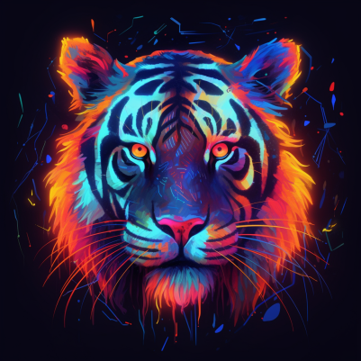 Glowing Neon Tiger