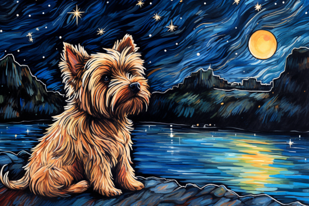 Starry Night Yorkshire Terrier  Paint by Numbers Kit