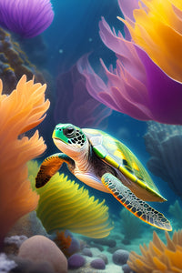 Thumbnail for Colorful Ocean Floor And Sea Turtle