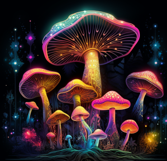 Glowing Groovy Mushrooms