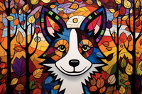 Thumbnail for Abstract Collie Falling Leaves