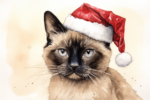 Christmas Siamese Cat