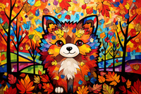 Thumbnail for Abstract Pomeranian And Leaves