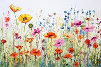 Thumbnail for Simply Wild Watercolor Wildflowers  Paint by Numbers Kit