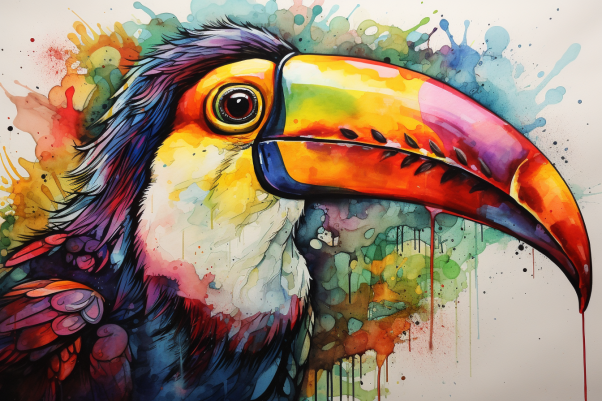 Artsy Watercolor Toucan   Paint by Numbers Kit