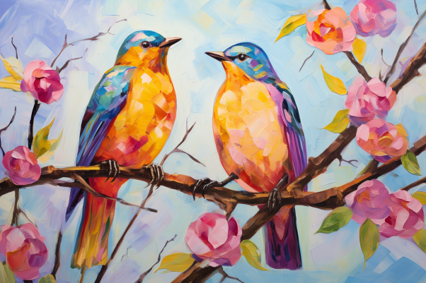 Beautiful Lovebirds  Paint by Numbers Kit