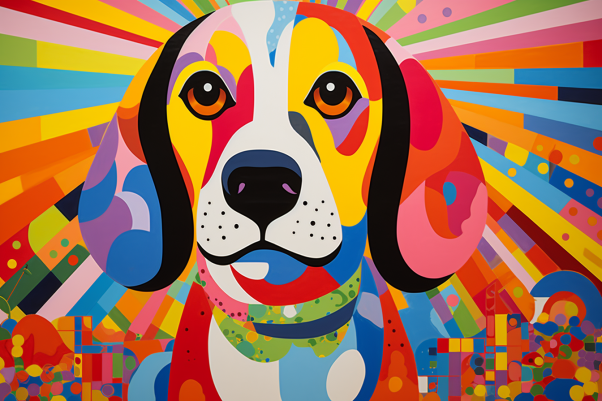 Bold Colorful Beagle  Paint by Numbers Kit