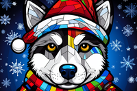 Thumbnail for Colorful Christmas Siberian Husky