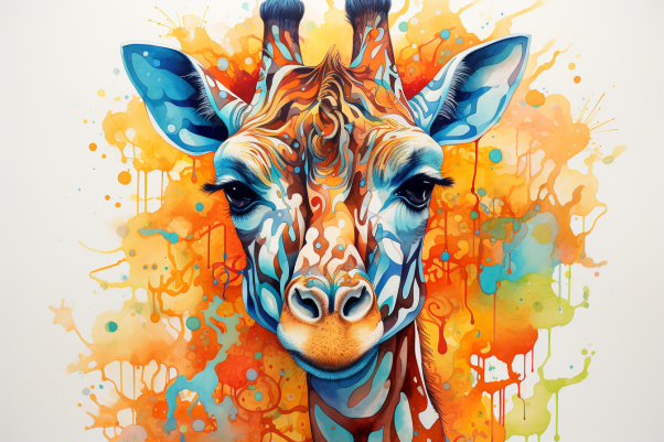 Artsy Watercolor Giraffe  Paint by Numbers Kit