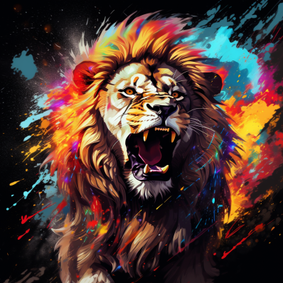 Fierce Lion And Colors  Paint by Numbers Kit