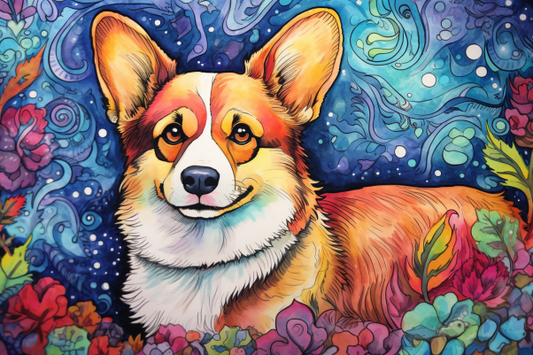 Fancy Flowers Corg