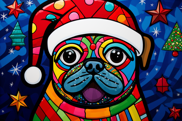 Vibrant Christmas Pug