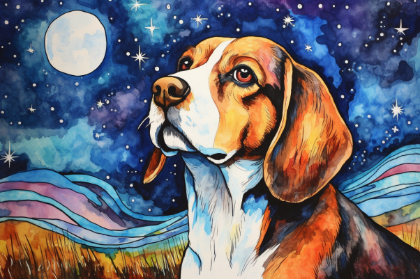 Starry Night Beagle  Paint by Numbers Kit