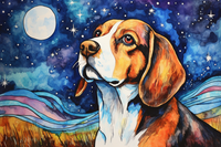 Thumbnail for Starry Night Beagle  Paint by Numbers Kit