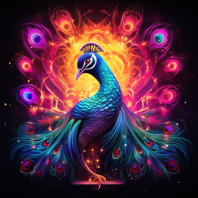 Pretty Glowing Peacock