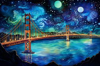 Thumbnail for Watercolor Starry Night In San Francisco