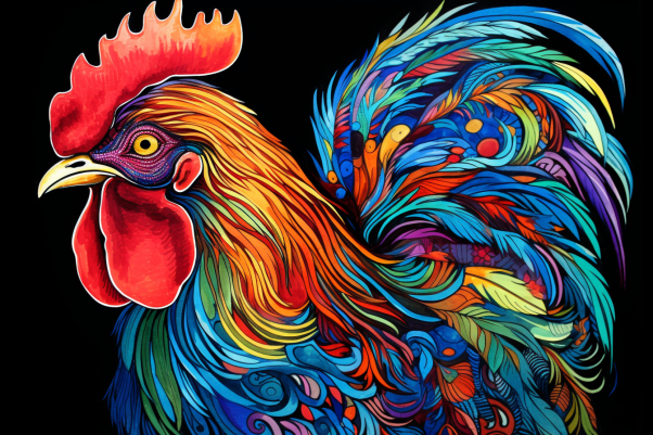 Vibrant Rooster  Paint by Numbers Kit