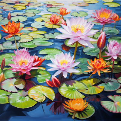 Featuring A Pond Of Water Lilies