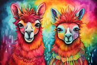 Thumbnail for Coloful Mexican Llama Couple