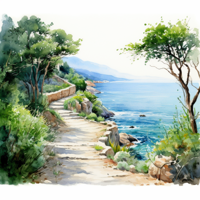Breathtaking Seaside Pathway   Paint by Numbers Kit