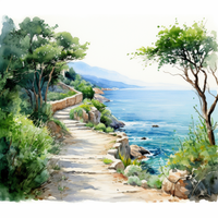 Thumbnail for Breathtaking Seaside Pathway   Paint by Numbers Kit