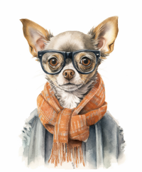 Thumbnail for Chihuahua In Glasses And Orange Scarf