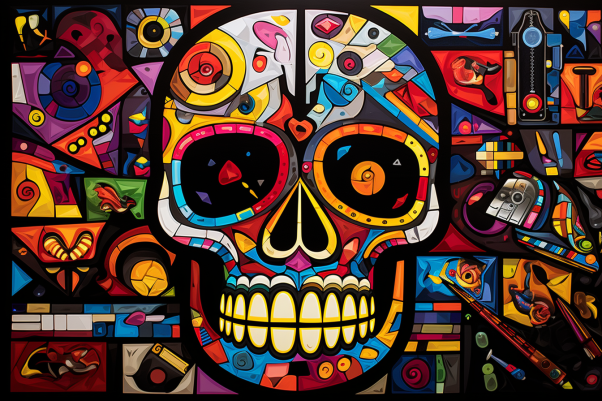 Abstract Colorful Skull
