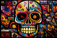 Thumbnail for Abstract Colorful Skull