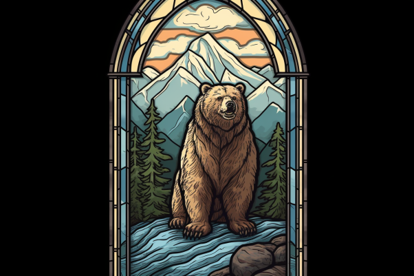 Glorious Stained Glass Bear