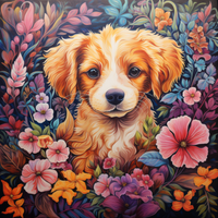 Thumbnail for Adorable Sweet Pup In Flowers