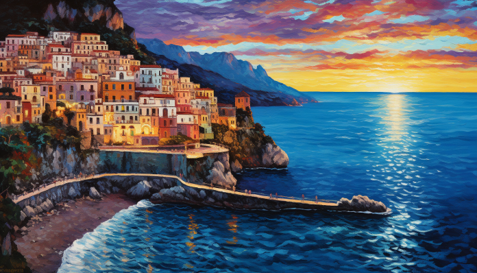 Amalfi Coast Sunset  Paint by Numbers Kit