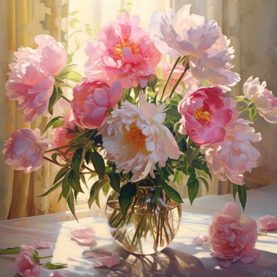 Calming Bouquet Of Pink Peonies