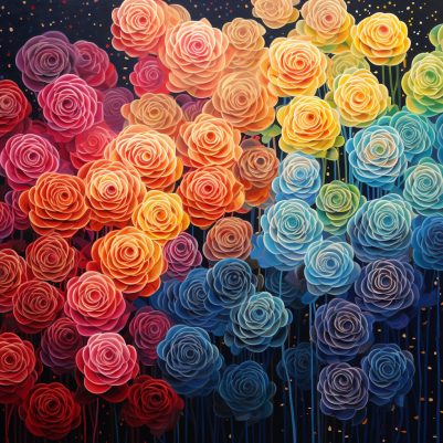 Rainbow Of Roses  Paint by Numbers Kit