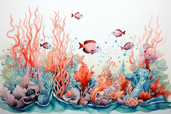 Simple Watercolor Sea Life  Paint by Numbers Kit