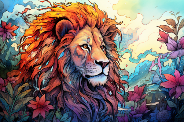 Watercolor Lion