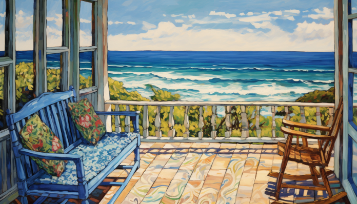 Comfy Porch By The Sea  Paint by Numbers Kit