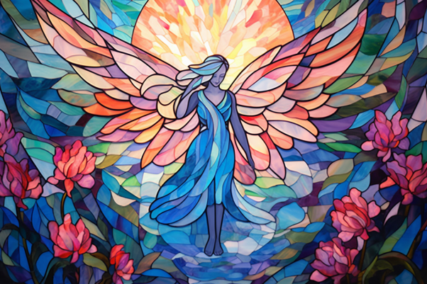 Dreamy Angel Among Flowers